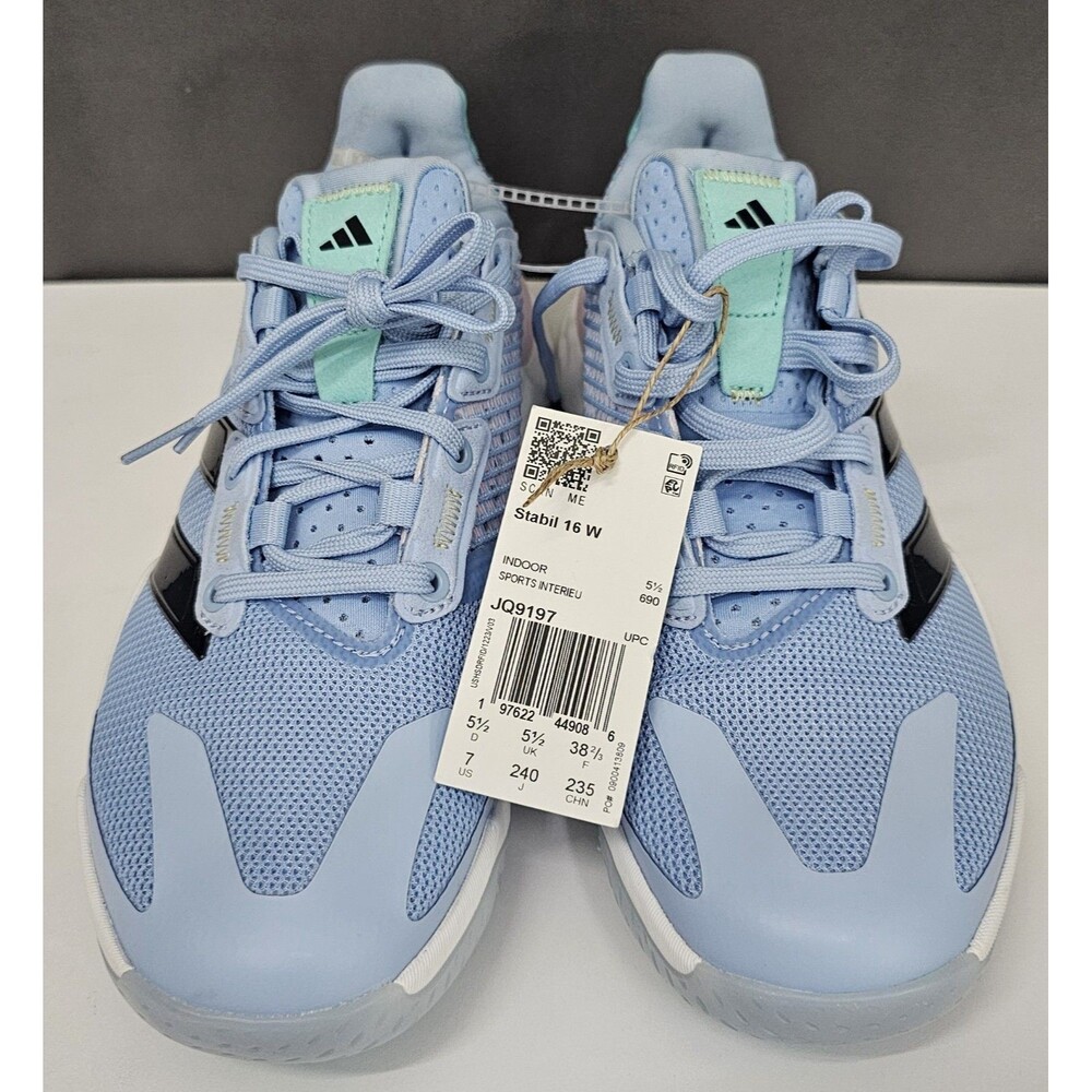 adidas Stabil 16 W Glow Blue Court Shoes JQ9197 Women's Size 7 New No Box